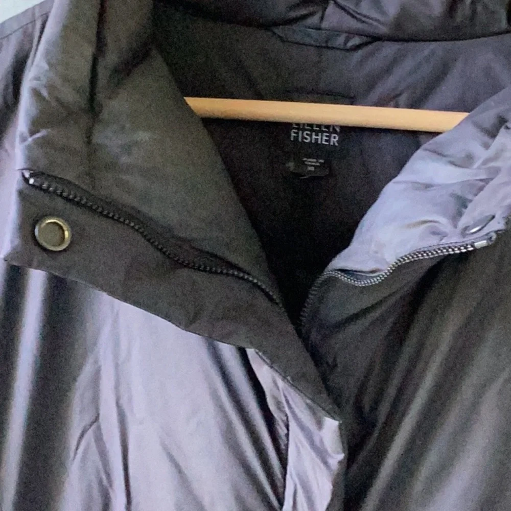 EILEEN FISHER Black Down Puffer Coat Size XL - Picture 5 of 11